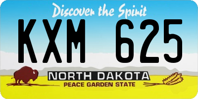 ND license plate KXM625