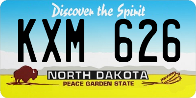 ND license plate KXM626