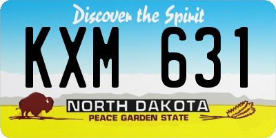 ND license plate KXM631