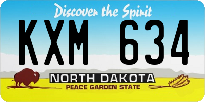 ND license plate KXM634