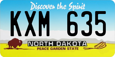ND license plate KXM635
