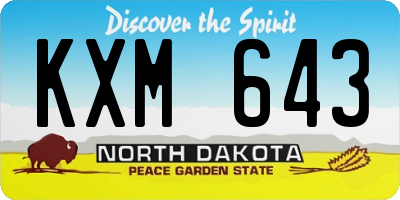 ND license plate KXM643