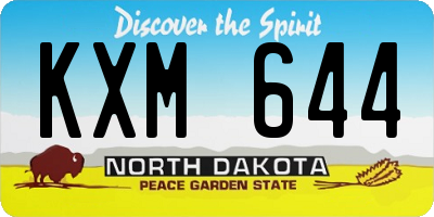ND license plate KXM644