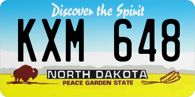 ND license plate KXM648