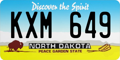 ND license plate KXM649
