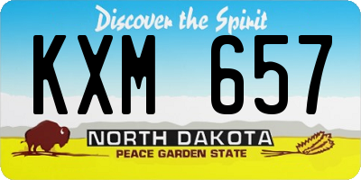 ND license plate KXM657