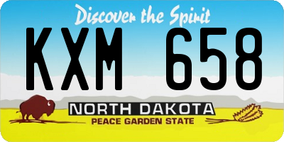ND license plate KXM658