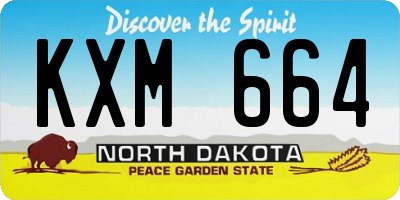 ND license plate KXM664