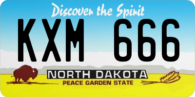 ND license plate KXM666