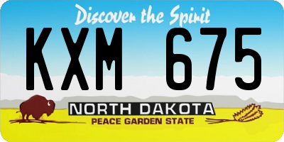 ND license plate KXM675