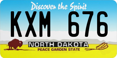 ND license plate KXM676