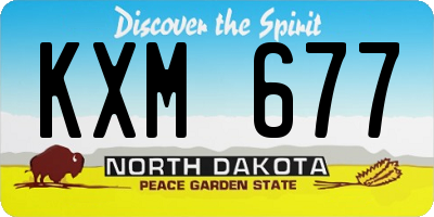 ND license plate KXM677