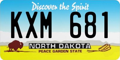ND license plate KXM681