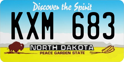 ND license plate KXM683