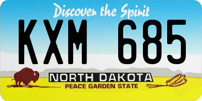 ND license plate KXM685