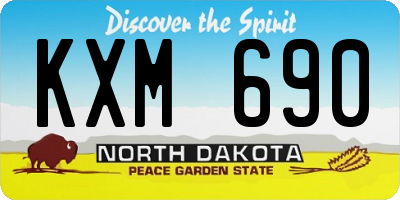ND license plate KXM690