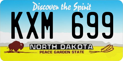 ND license plate KXM699