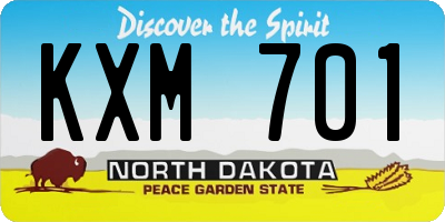 ND license plate KXM701