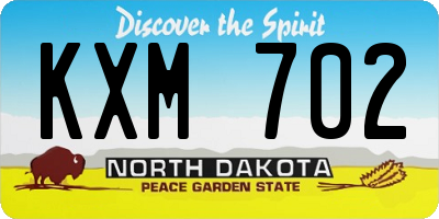 ND license plate KXM702