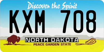 ND license plate KXM708