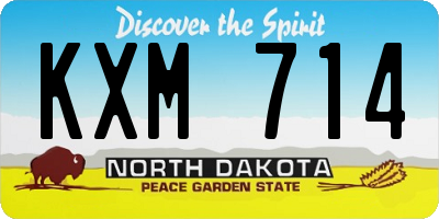 ND license plate KXM714