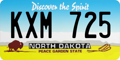 ND license plate KXM725