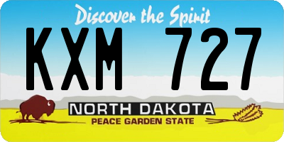 ND license plate KXM727