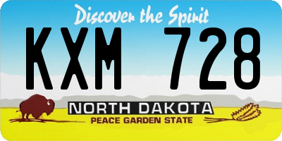 ND license plate KXM728