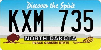 ND license plate KXM735