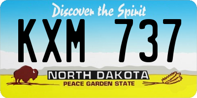 ND license plate KXM737