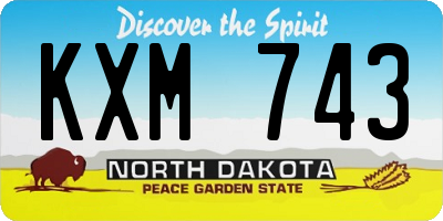 ND license plate KXM743