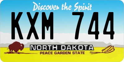ND license plate KXM744