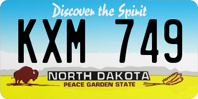 ND license plate KXM749