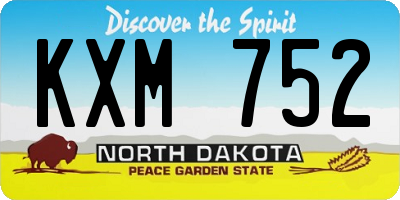 ND license plate KXM752