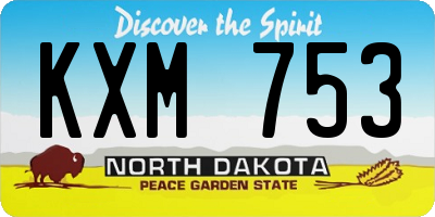 ND license plate KXM753