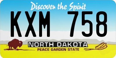 ND license plate KXM758