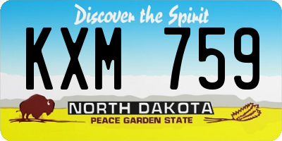 ND license plate KXM759