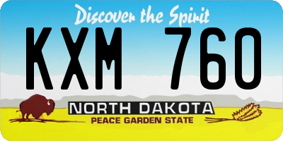 ND license plate KXM760