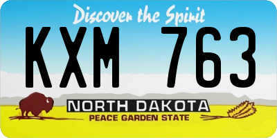 ND license plate KXM763