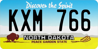ND license plate KXM766