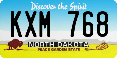 ND license plate KXM768