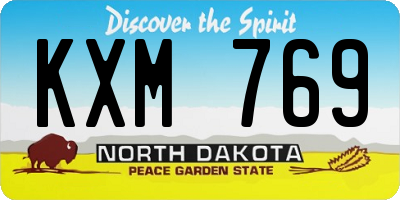 ND license plate KXM769