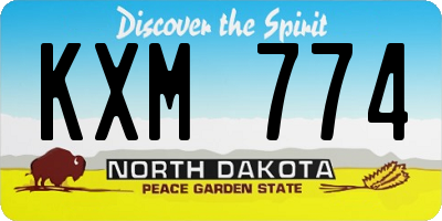 ND license plate KXM774