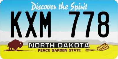 ND license plate KXM778