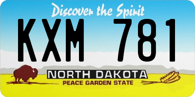 ND license plate KXM781