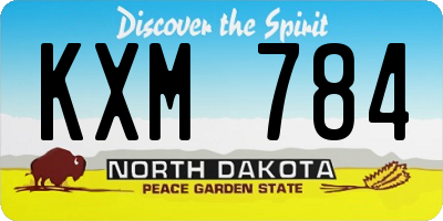 ND license plate KXM784