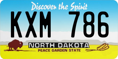 ND license plate KXM786