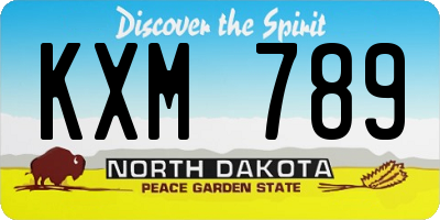 ND license plate KXM789
