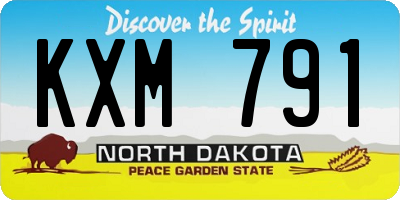 ND license plate KXM791