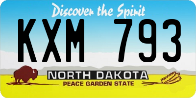 ND license plate KXM793
